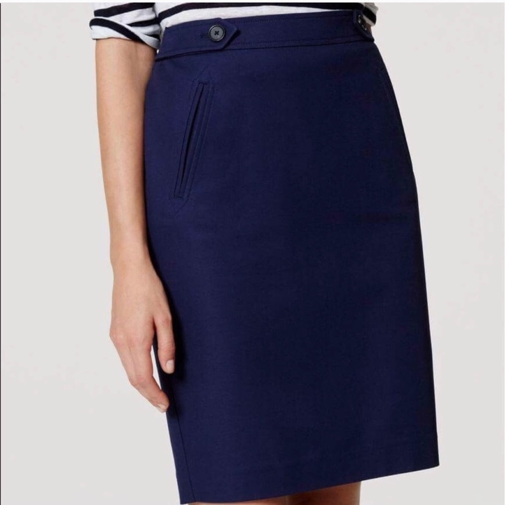 LOFT button tab pencil skirt